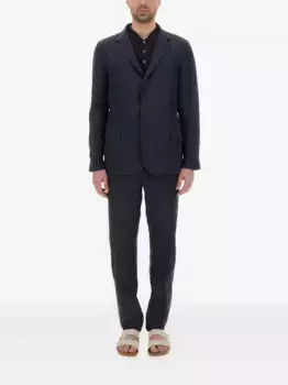 Однобортный костюм 120% Lino, синий