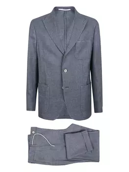 Однобортный костюм Eleventy, синий