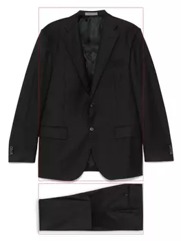 Однобортный костюм из натуральной шерсти Corneliani, черный