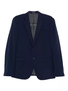 Однобортный костюм из натуральной шерсти Emporio Armani, синий