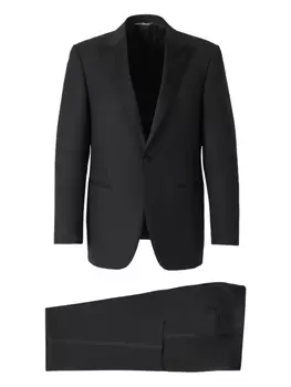 Однобортный костюм из шерсти Canali, черный