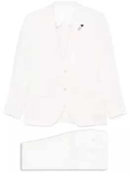 Однобортный костюм Lardini, белый