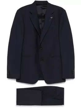 Однобортный костюм Lardini, синий