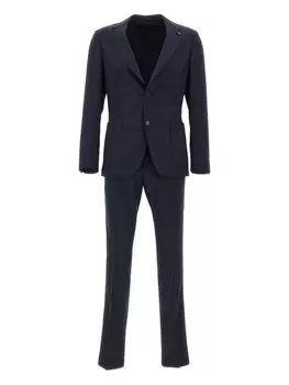 Однобортный костюм Lardini, синий