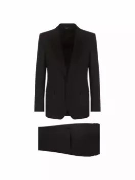 Однобортный костюм с принтом Dolce&Gabbana, черный