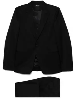 Однобортный костюм Zegna, черный