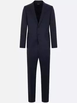 Однобортный костюм Zegna, синий