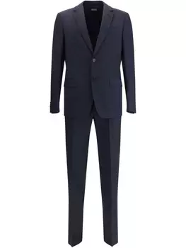Однобортный костюм Zegna, синий