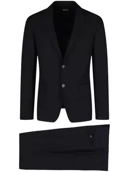 Однобортный костюм Zegna, синий