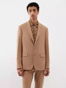Однобортный костюмный пиджак из смесовой шерсти Etro, бежевый