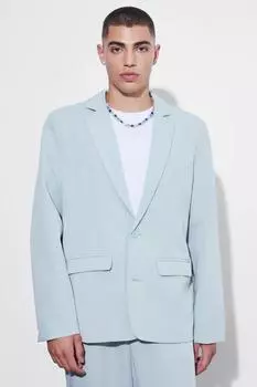 Однобортный костюмный пиджак оверсайз Boohoo, шалфей