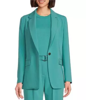 Однобортный однобортный пиджак из эластичной ткани BOSS от Hugo Boss координации Jocaluah с карманами, синий