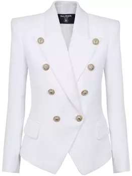 Однобортный пиджак Balmain Natte, белый