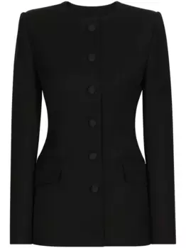 Однобортный пиджак без воротника DOLCE & GABBANA, черный