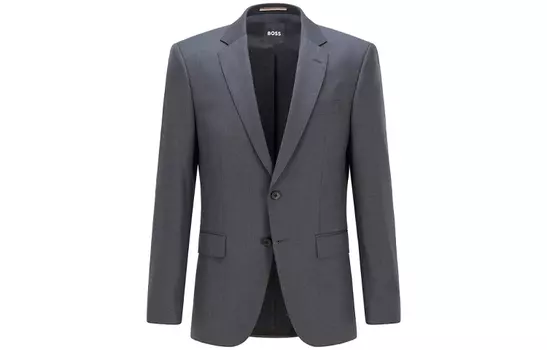 Однобортный пиджак Boss, приталенный HUGO BOSS, темно-серый