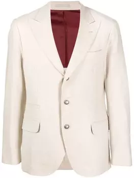 Однобортный пиджак Brunello Cucinelli, нейтральный цвет