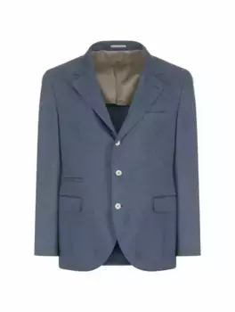 Однобортный пиджак Brunello Cucinelli, тёмно-синий