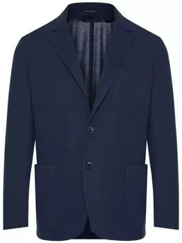 Однобортный пиджак Canali с заостренными лацканами, синий
