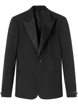 Однобортный пиджак Duchesse с атласной отделкой VERSACE, черный