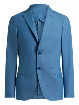 Однобортный пиджак ETRO из хлопка, синий