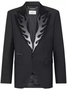 Однобортный пиджак Flame Philipp Plein, черный