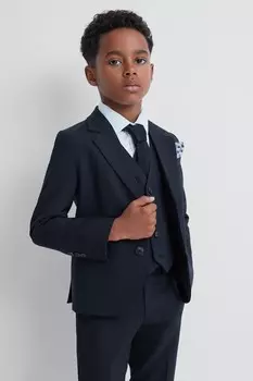 Однобортный пиджак Hope из смесовой шерсти Reiss, синий