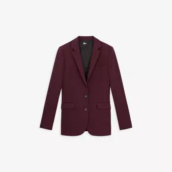 Однобортный пиджак из эластичной ткани с зубчатыми лацканами The Kooples, бургундия