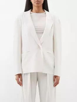 Однобортный пиджак из джерси Norma Kamali, бежевый