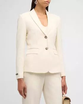 Однобортный пиджак из джерси с остроконечными лацканами Peserico, цвет Venetian Stucco