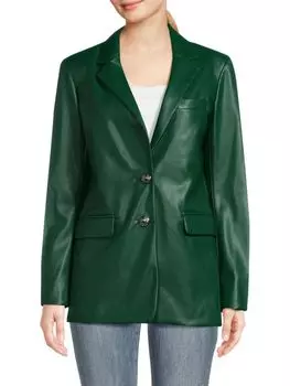 Однобортный пиджак из искусственной кожи Karl Lagerfeld Paris, цвет Deep Forest