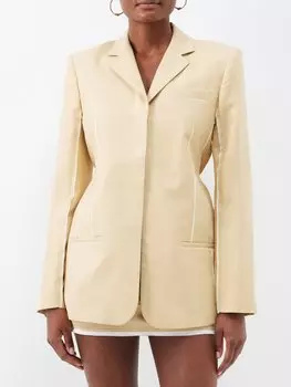 Однобортный пиджак из полубрезента Jacquemus, бежевый