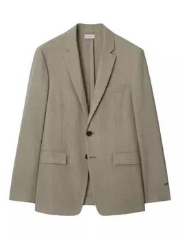 Однобортный пиджак из шерсти Burberry, зеленый
