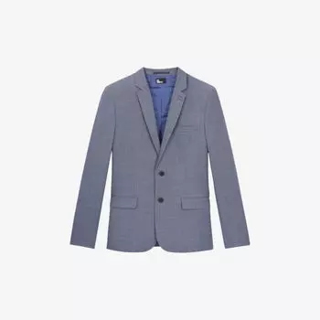 Однобортный пиджак из шерсти классического кроя The Kooples, синий