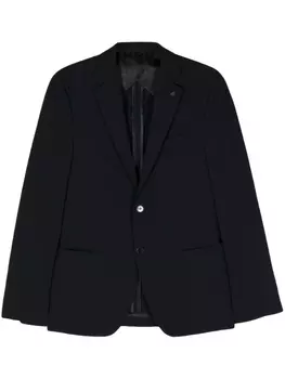 Однобортный пиджак из сирсакера Karl Lagerfeld, синий