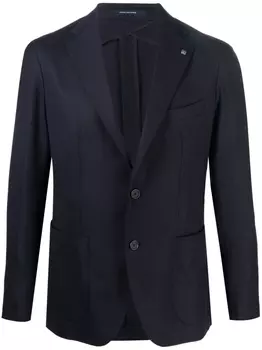 Однобортный пиджак из смесовой шерсти Tagliatore, синий