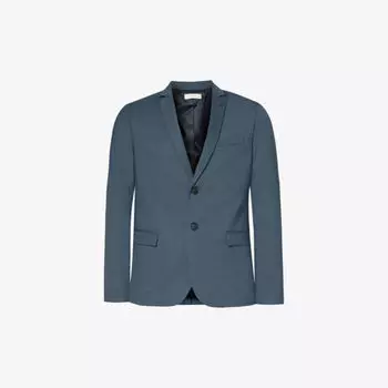 Однобортный пиджак из смесовой ткани стрейч с вырезом на лацканах Ikks, цвет acier
