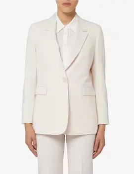 Однобортный пиджак из смесовой вискозы 24.7 Studio, цвет Vaniglia