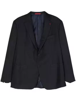 Однобортный пиджак из ткани пике Isaia, синий