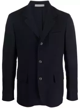 Однобортный пиджак из вирджинской шерсти Corneliani, синий