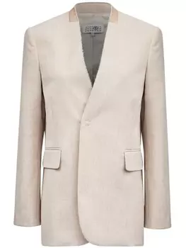 Однобортный пиджак MM6 Maison Margiela, нейтральный цвет