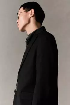 Однобортный пиджак обычного кроя. H&M, черный