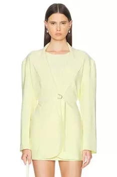 Однобортный пиджак оверсайз Norma Kamali, цвет Butter Yellow