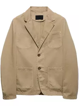 Однобортный пиджак Prada, нейтральный