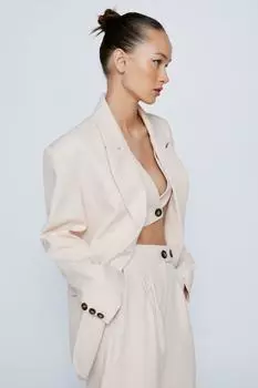 Однобортный пиджак премиум-класса Nasty Gal, нейтральный
