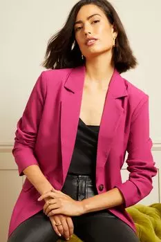 Однобортный пиджак премиум-класса свободного кроя Love & Roses, розовый