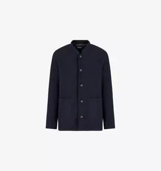Однобортный пиджак Regular-Fit из смесовой шерсти Emporio Armani, синий