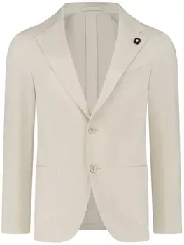 Однобортный пиджак с брошью Lardini, бежевый