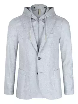 Однобортный пиджак с капюшоном Eleventy, серый