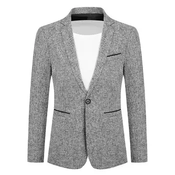 Однобортный пиджак с лацканами для внутр Allthemen, серый