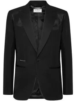 Однобортный пиджак с люрексом Philipp Plein, черный